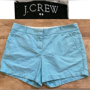 J Crew City Fit Women’s Sz 8 Aqua Blue Cotton‎ Twill Shorts